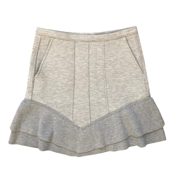 Thakoon Ruffle Scuba Casual Grey Women's Skirt with pockets - Picture 4 of 11